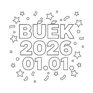 Csillagos BÚÉK 2026 felirat színező