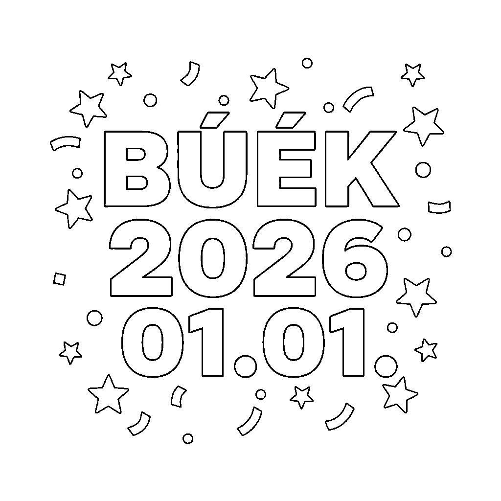 Dekoratív BÚÉK 2026 felirat - Csillagos háttér