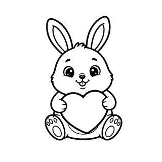 Szívecskét tartó aranyos nyuszi