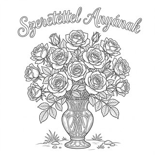 Rózsa csokor Szeretettel anyának felirattal