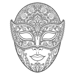 Zentangle mintás velencei álarc felnőtteknek