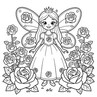 Rózsa tündér hercegnő színező