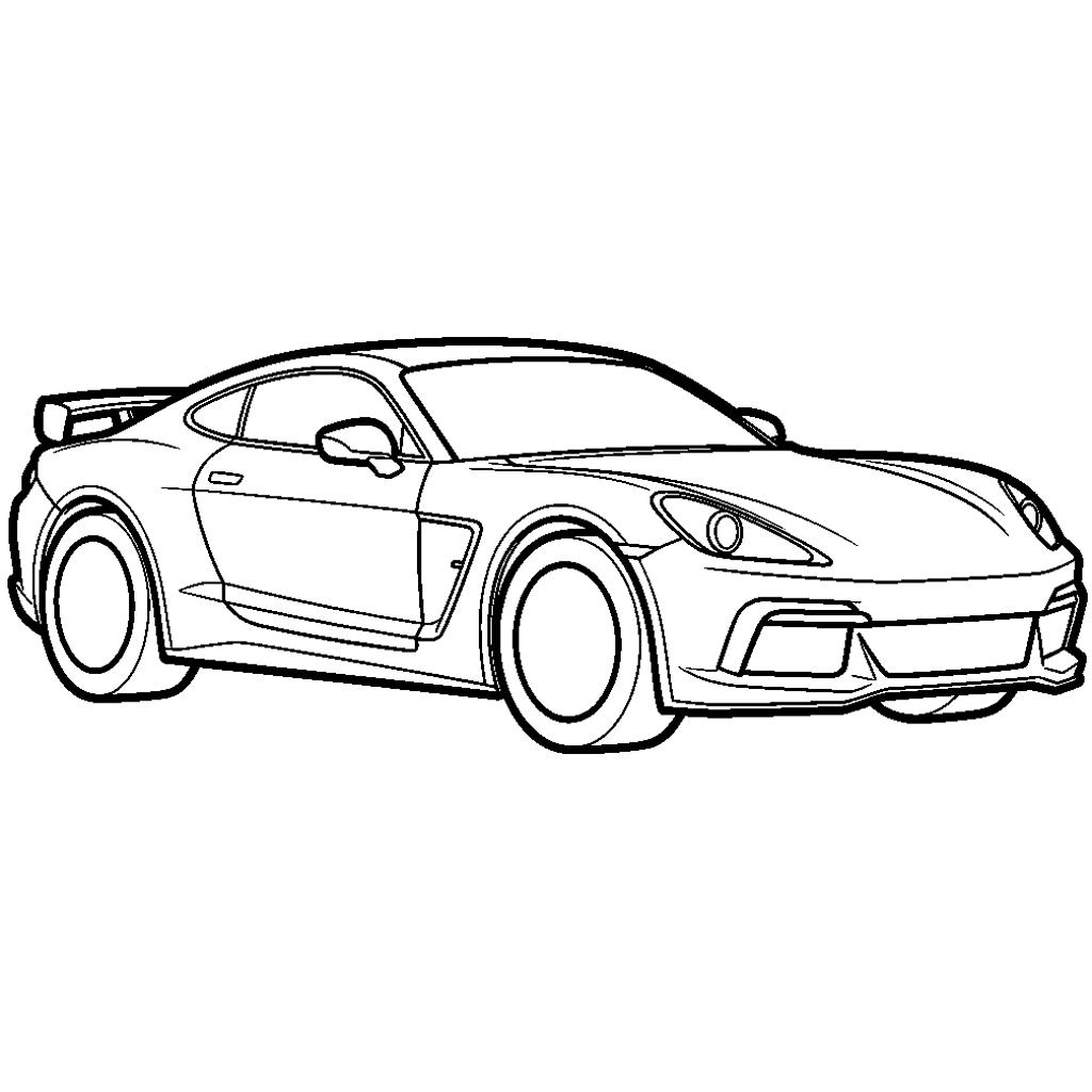 Sportkocsi rajz - Ingyen letölthető autós kifestő PDF