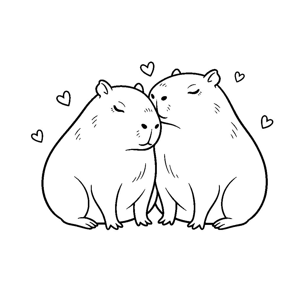 Színező capybara rajz