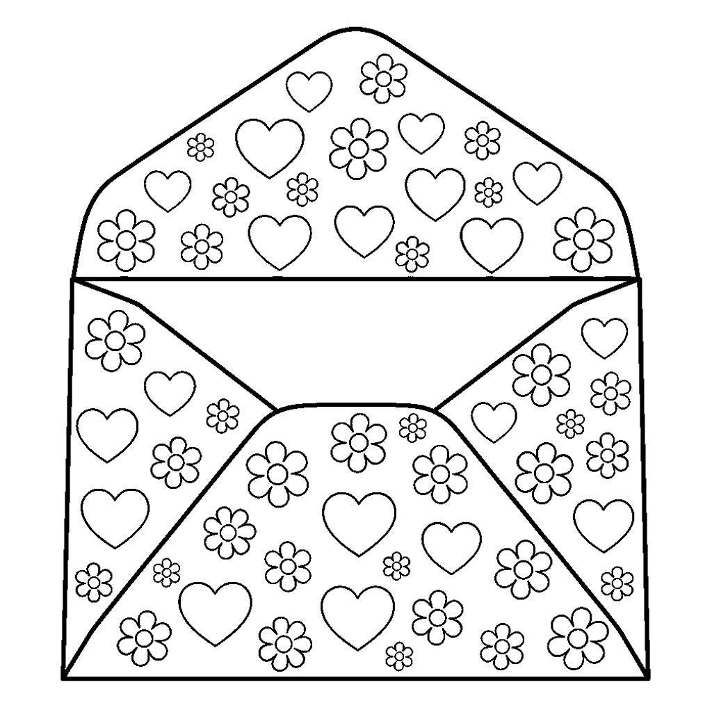 Szívecskés anyák napi képeslap kifestőlap iskolásoknak