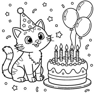 Szülinapi cicás kifestő gyerekeknek