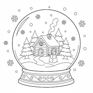 Téli rajz hógömbbel gyerekeknek – egy téli hógömb rajz színezéshez