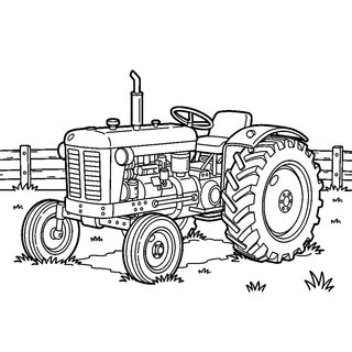 Klasszikus mezőgazdasági traktor színező