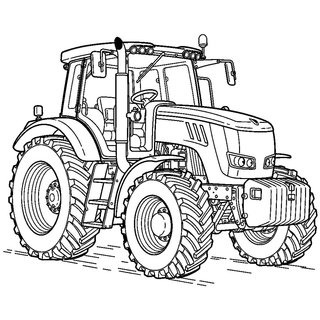 Modern traktor színező nyomtatható formátumban