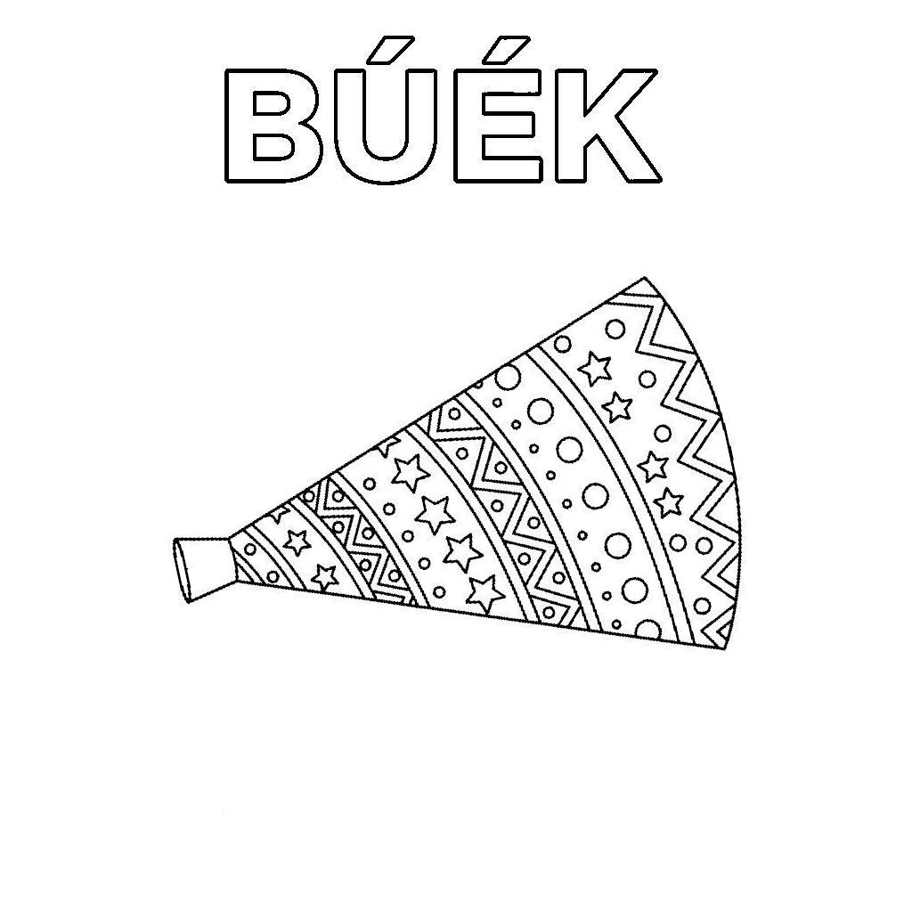 Újévi papírduda kifestő - BÚÉK trombita