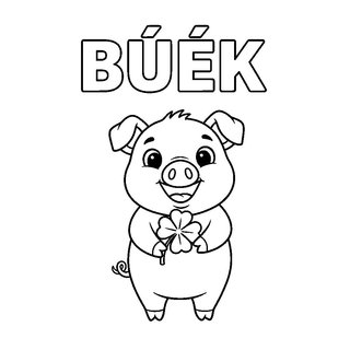 Szerencsehozó kismalac lóherével gyerekeknek