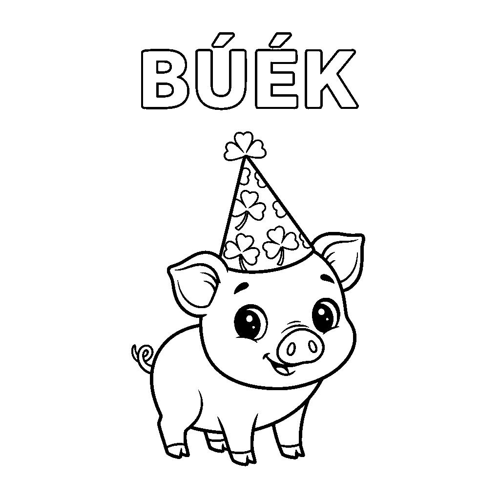 Partisapkás kismalac - Ingyenes színező