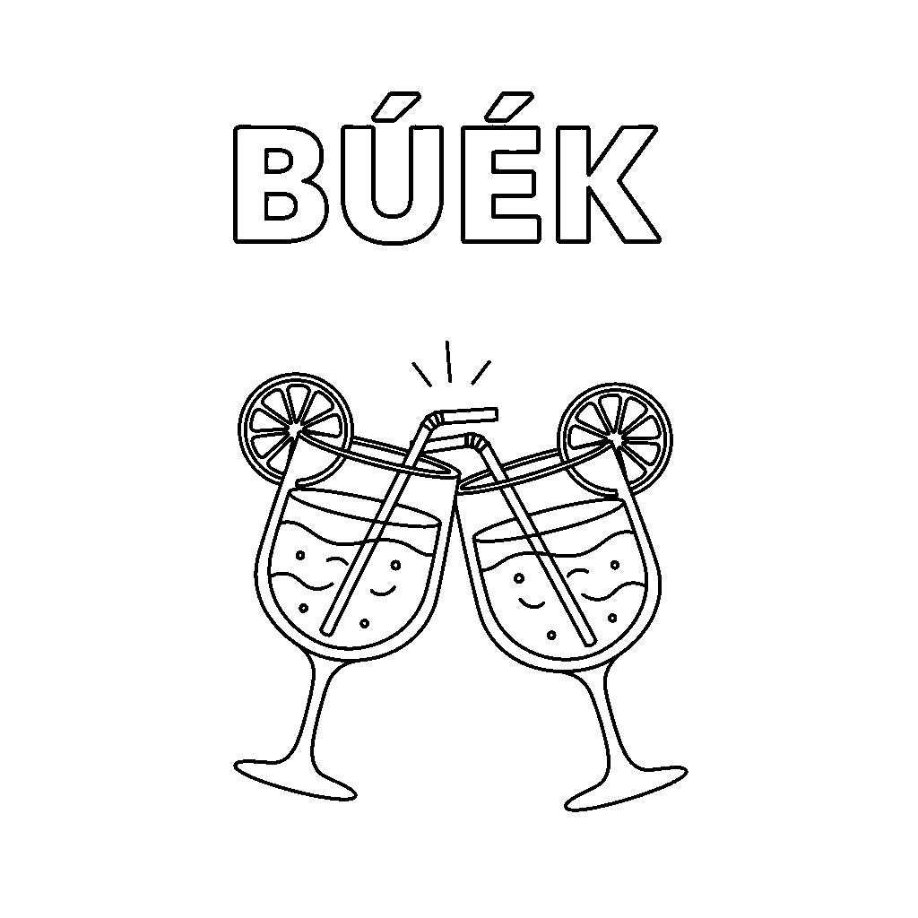 Szilveszteri koccintás színező - Ünnepi poharak