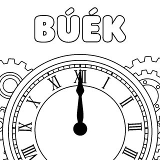 Egyszerű éjféli óra színező BÚÉK felirattal