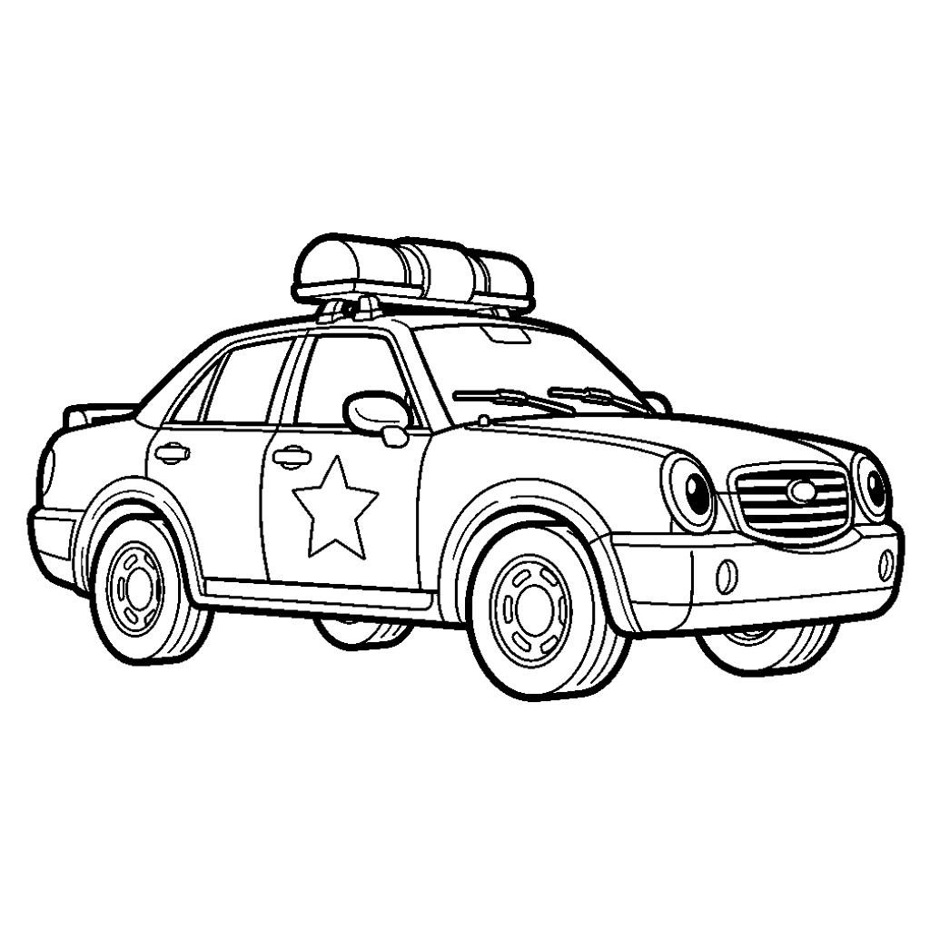 Vagány rendőrautó színező gyerekeknek