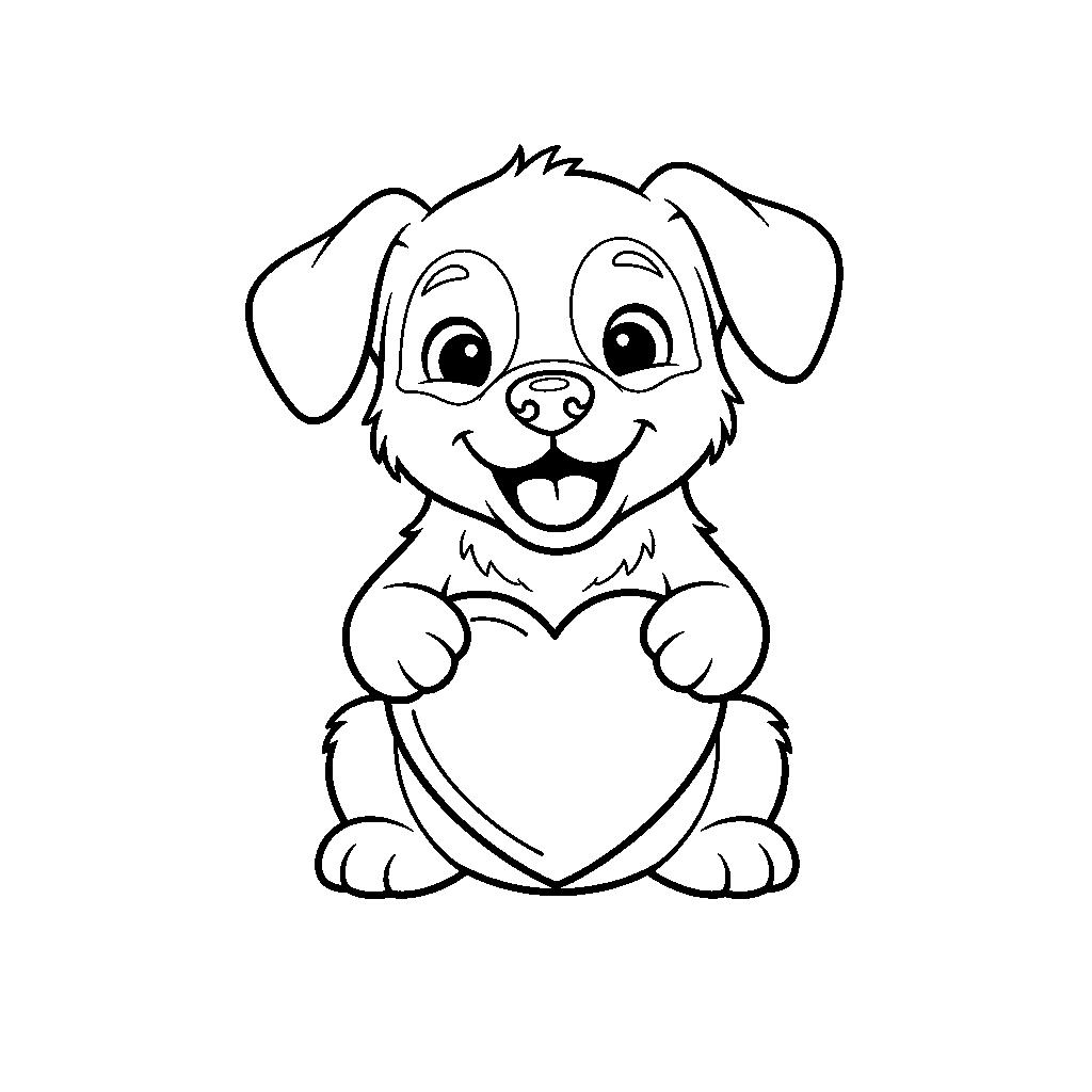 Valentin napi cuki kutyás kifestő