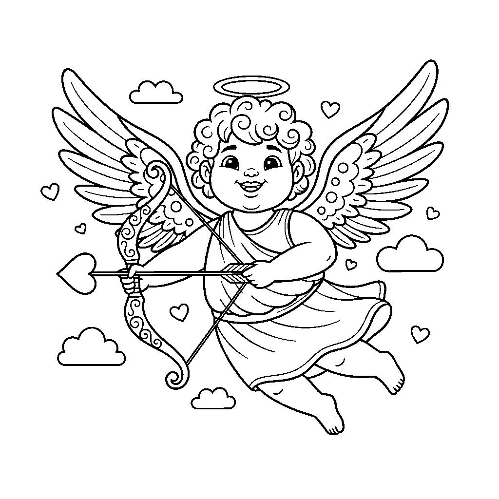 Valentin napi szerelem angyalka kifestő
