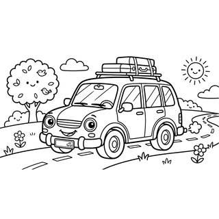 Cuki városi kombi autó színező ovisoknak