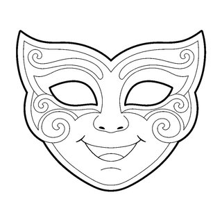 Teljes arcot fedő velencei álarc sablon kifestő