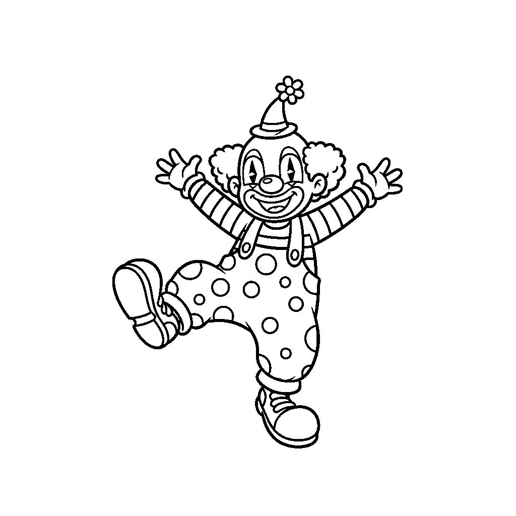 Vidám bohóc kifestő óvodásoknak - Cirkuszi rajz