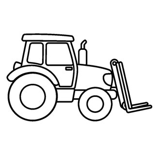 Homlokrakodóval felszerelt villás traktor színező