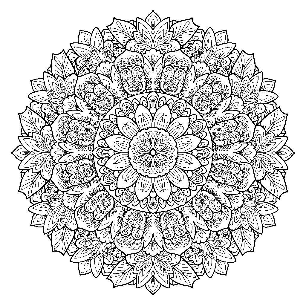 Virágos mandala - Nőnapi színező felnőtteknek