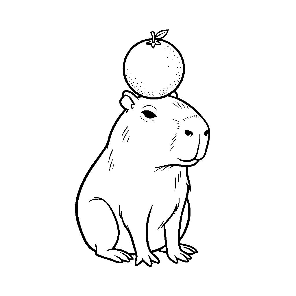 Vízidisznő narancs a fejen színező